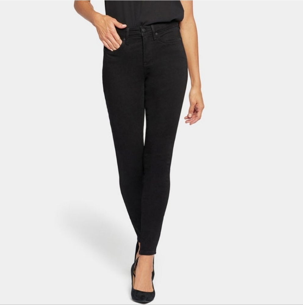 NYDJ Ami Black Side Embroidered Skinny Legging Jeans Size 12